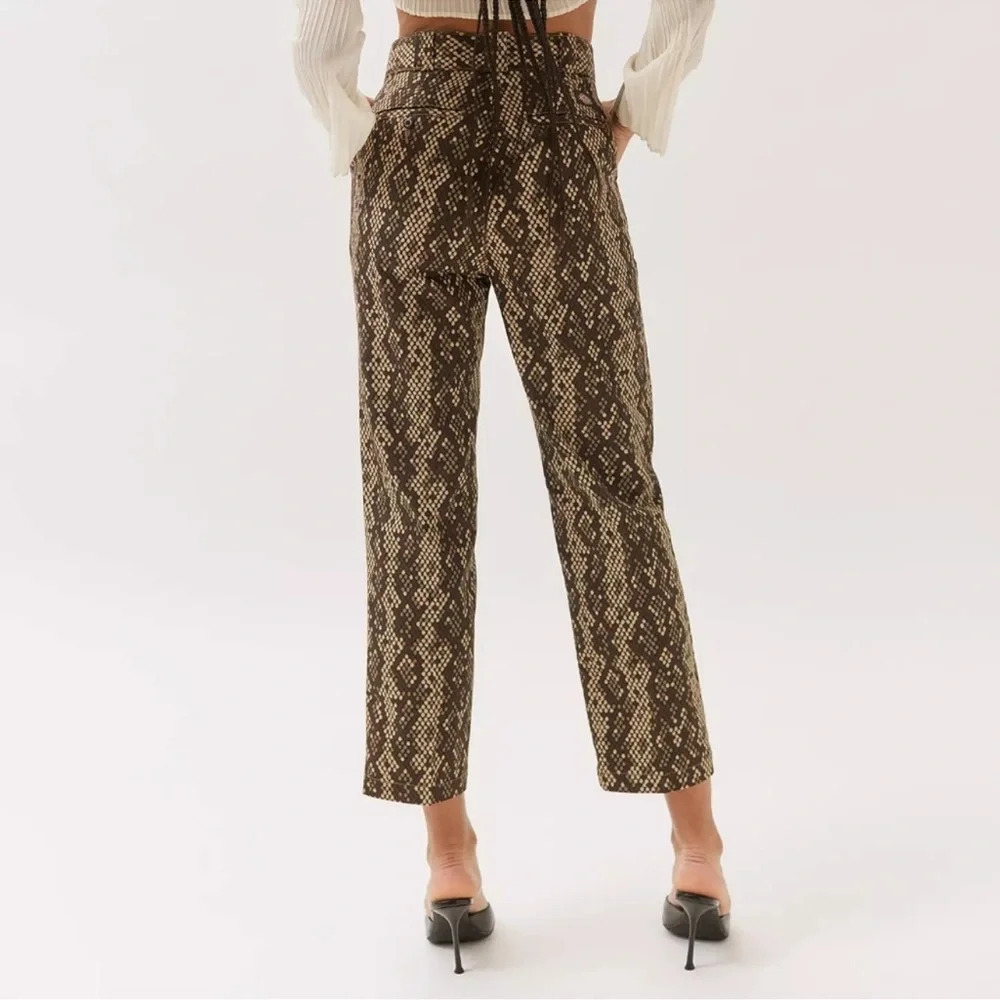 Dickies Brown Snakeskin Print Camden Straight Leg Chino Trouser Pants Sz 0R NWOT - Picture 7 of 15